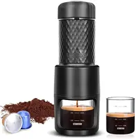 Classic Portable Espresso Maker, 2 in1 Travel Coffee Maker,Compatible Capsules and Ground Coffee,Manual Espresso Machin 1