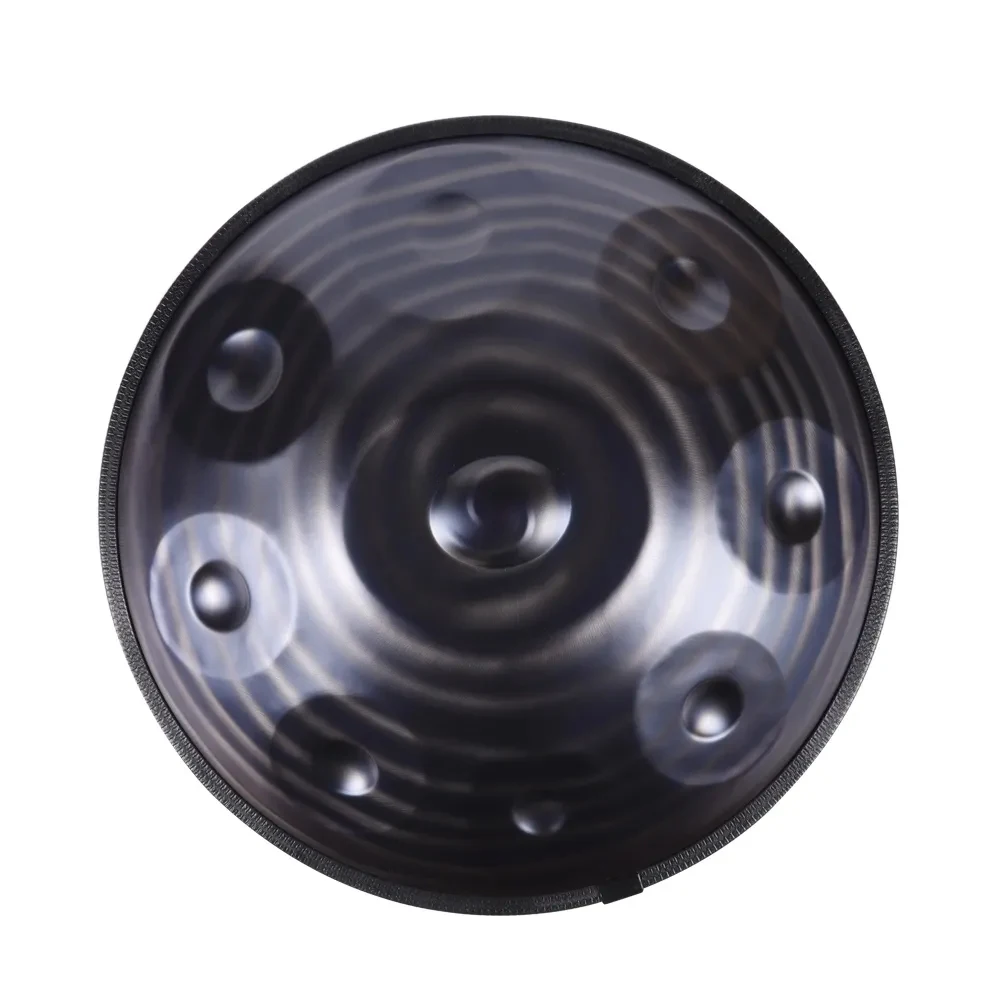 Professional Tambourine Percussion Instruments, Hang Drum, D Minor Steel Tongue, Blue-Black Ribbed, Gift, 9, 10, 12 Notes, 440Hz