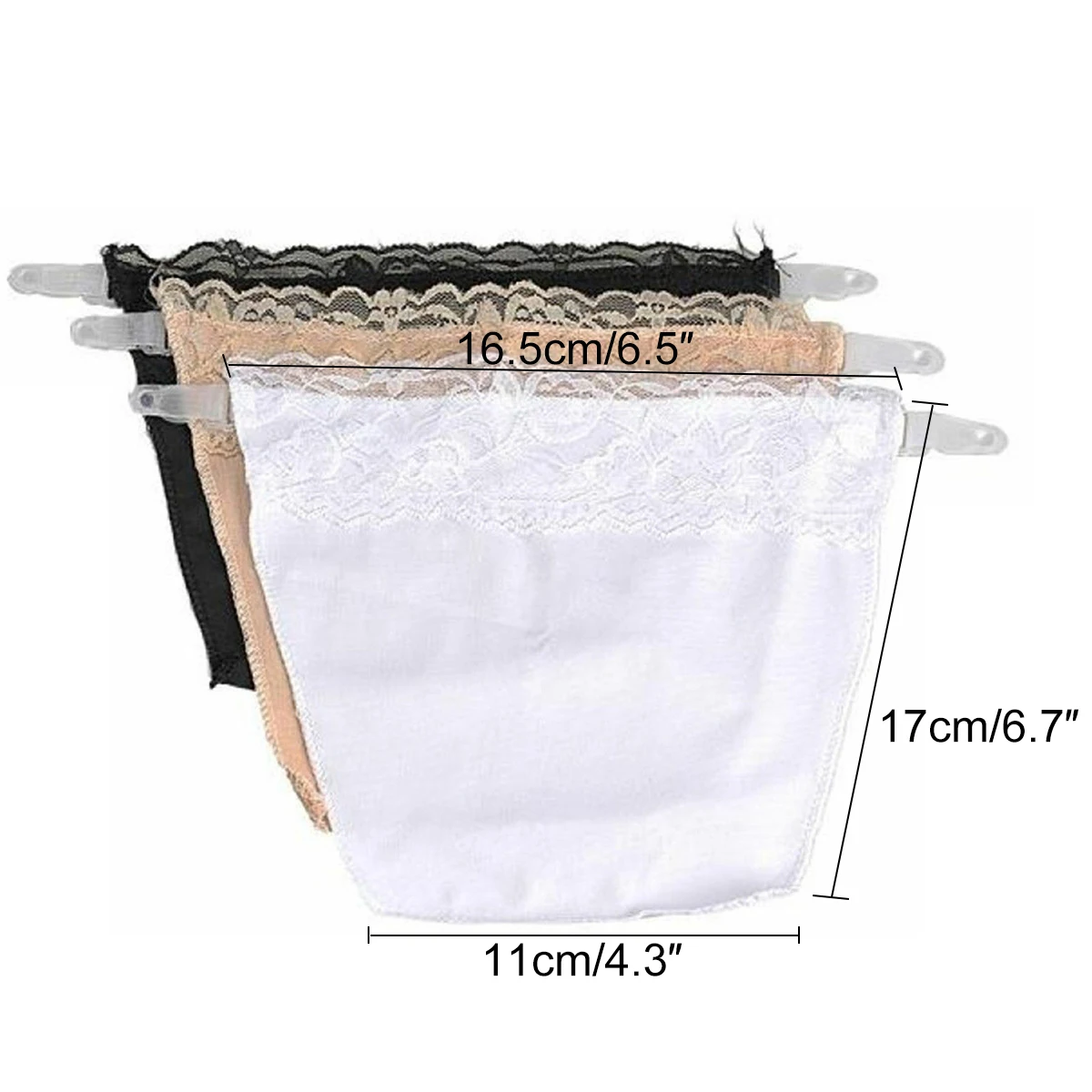 3Pcs Women's Lace Silk Cleavage Cover Up Camisole Breathable Invisibl Easy Clip-on Lace Mock Camisole Bras Anti-glare Clothes lace camisole tops