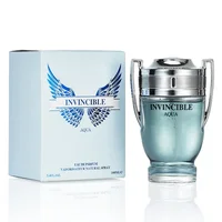 100ML 3.4FL.OZ INVINCIBLE AQUA Men's Perfume EDP, Woody Aquatic Notes, Fresh Ocean Fragrance Spray Gift for Men