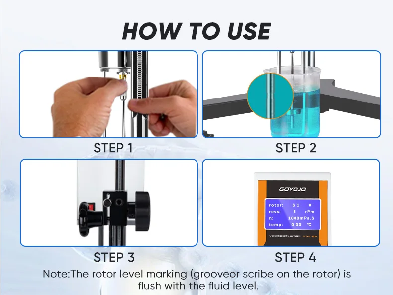 Digital Rotary Viscometer Lab Viscosity Fluidimeter with LCD and Data Output for