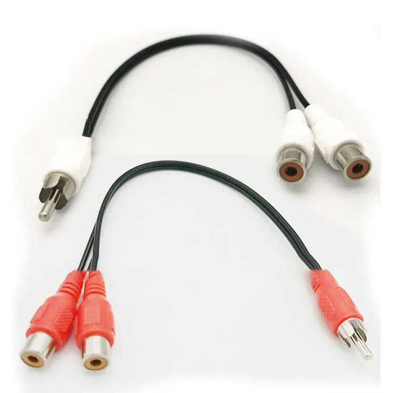 Dual RCA Female to RCA Male Audio Y Splitter Cable - Premium Audio Adapter