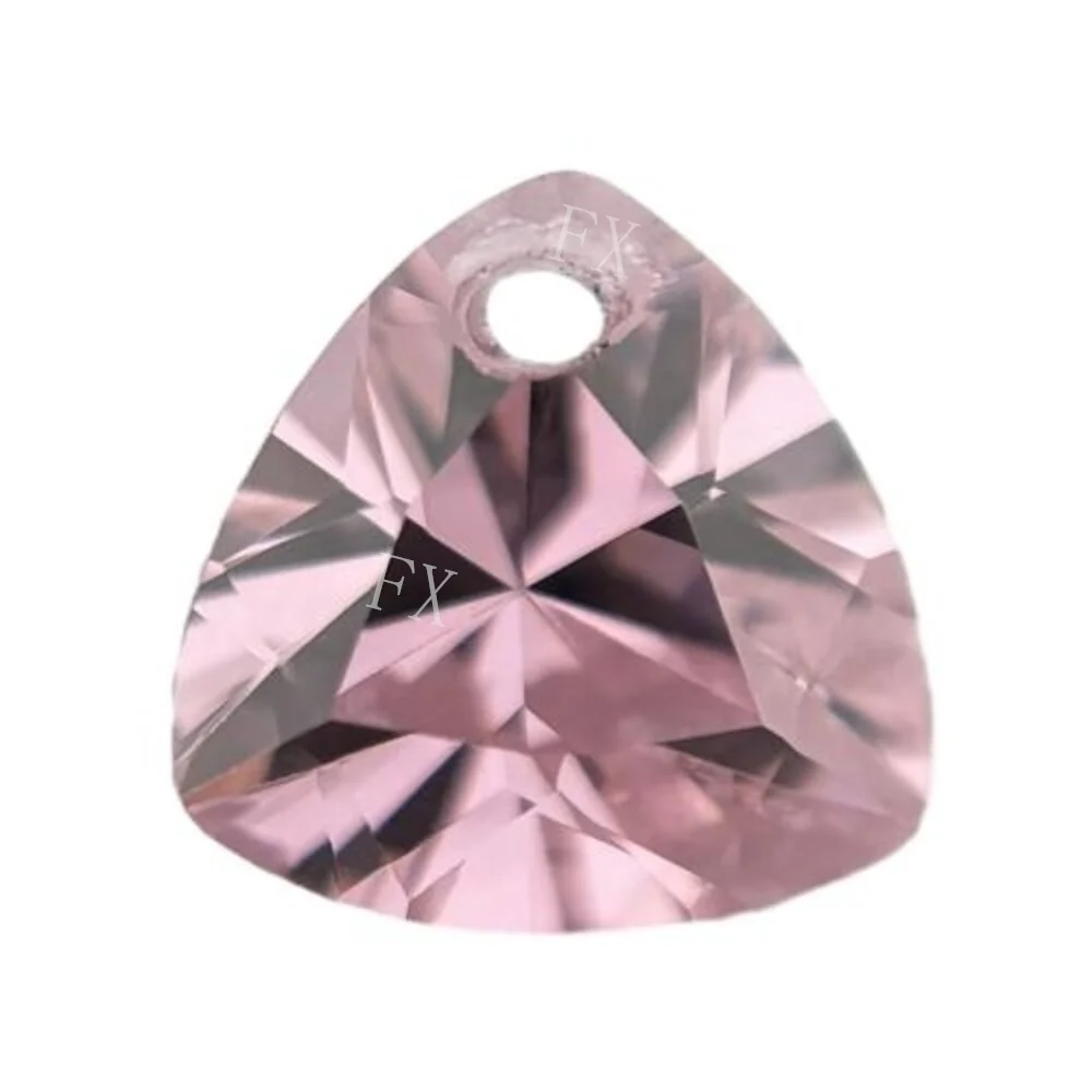 

Cubic Zirconia Stone Single Hole Trillion Shape Pink Brilliant Cut Loose CZ Stones Synthetic Gems Beads 5x5~12x12mm 5A