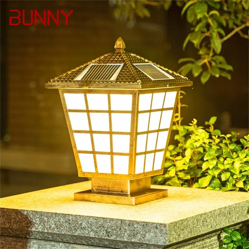 

BUNNY Classical Solar Modern Wall Light LED Waterproof IP65 Pillar Post Lamp Fixtures for Home Garden