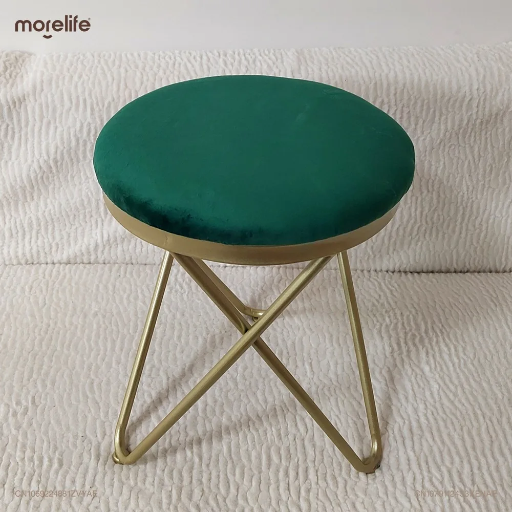 

Creative Minimalist Iron Circular Small Stools Footstool Living Room Shoe Changing Stool Ottomans Bedroom Makeup Bench Furniture