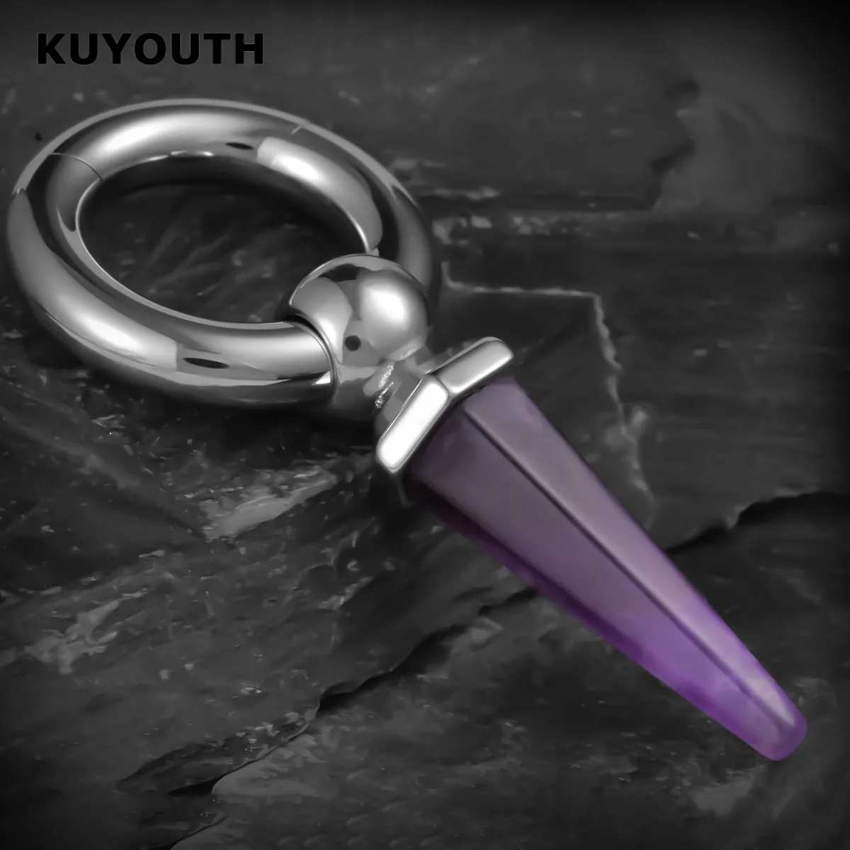 ​KUYOUTH Ear Weights Hangers Ears Expanders Stretched Gauges Stainless Steel Body Piercing Jewelry Earring 2PCS