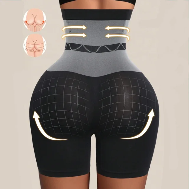 Culotte gainante taille haute sans coutures, respirante et douce pour la peau, effet push-up fessier, maintien abdominal renforcé, sculptante