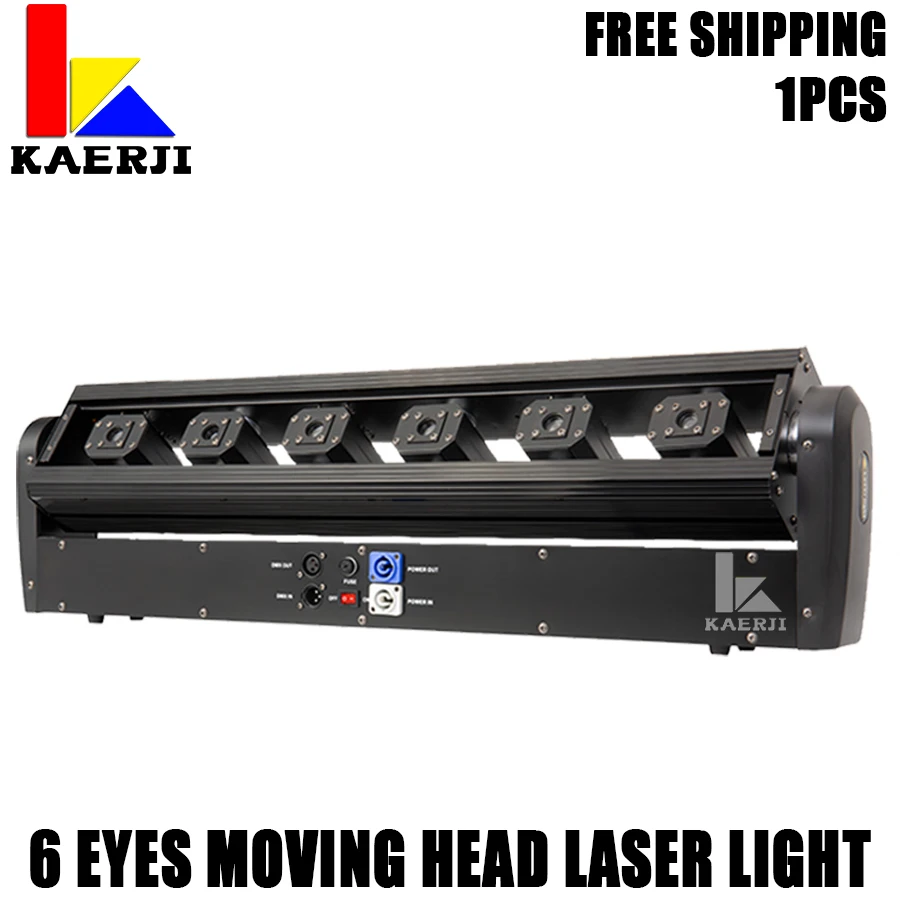 

Free Shipping 1Pcs 6 Eyes Moving Head Laser Light Rgb Lazer Stage Scanner Laser Beam Dj Dmx512 Dj Equipment laser Bar Lights