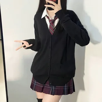 Mikasa cosplay pink cardigan sweater, Japanese cardigan V-neck knit sweater jacket is perfect for JK uniform matching - Image 2