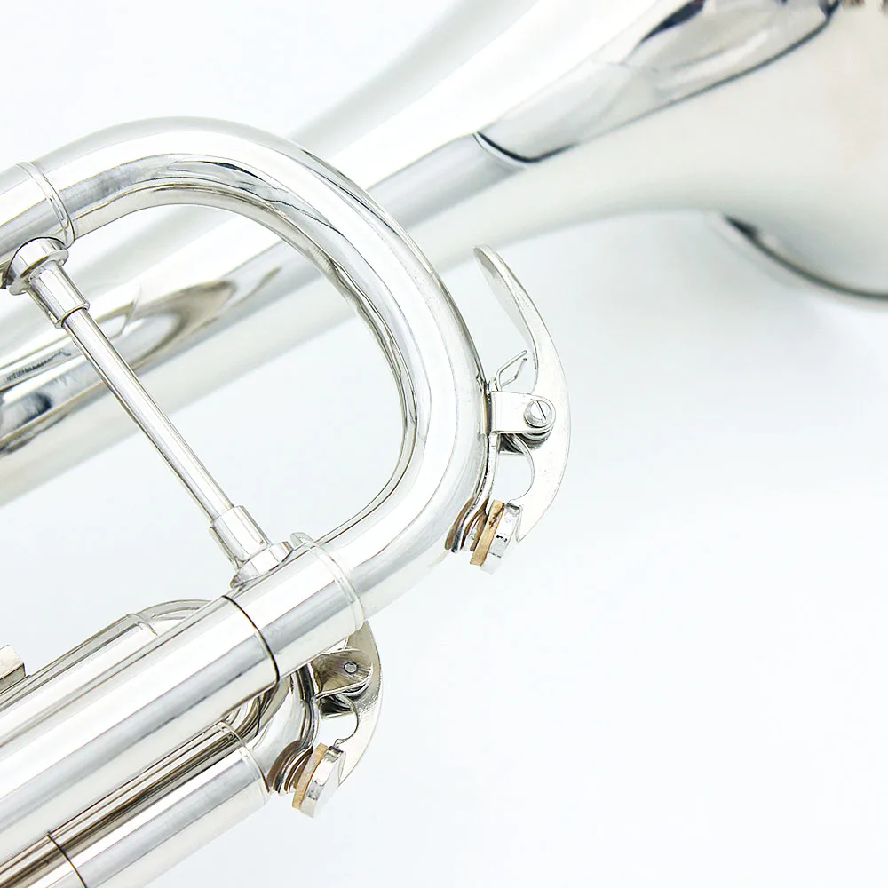 SLADE Professionelle Trompete aus Messing, musikalische Trompete, Blasinstrument mit Mundstück, Handschuh, Reinigungstuch, Riemenetui, bestes Trompeta – Detail 6