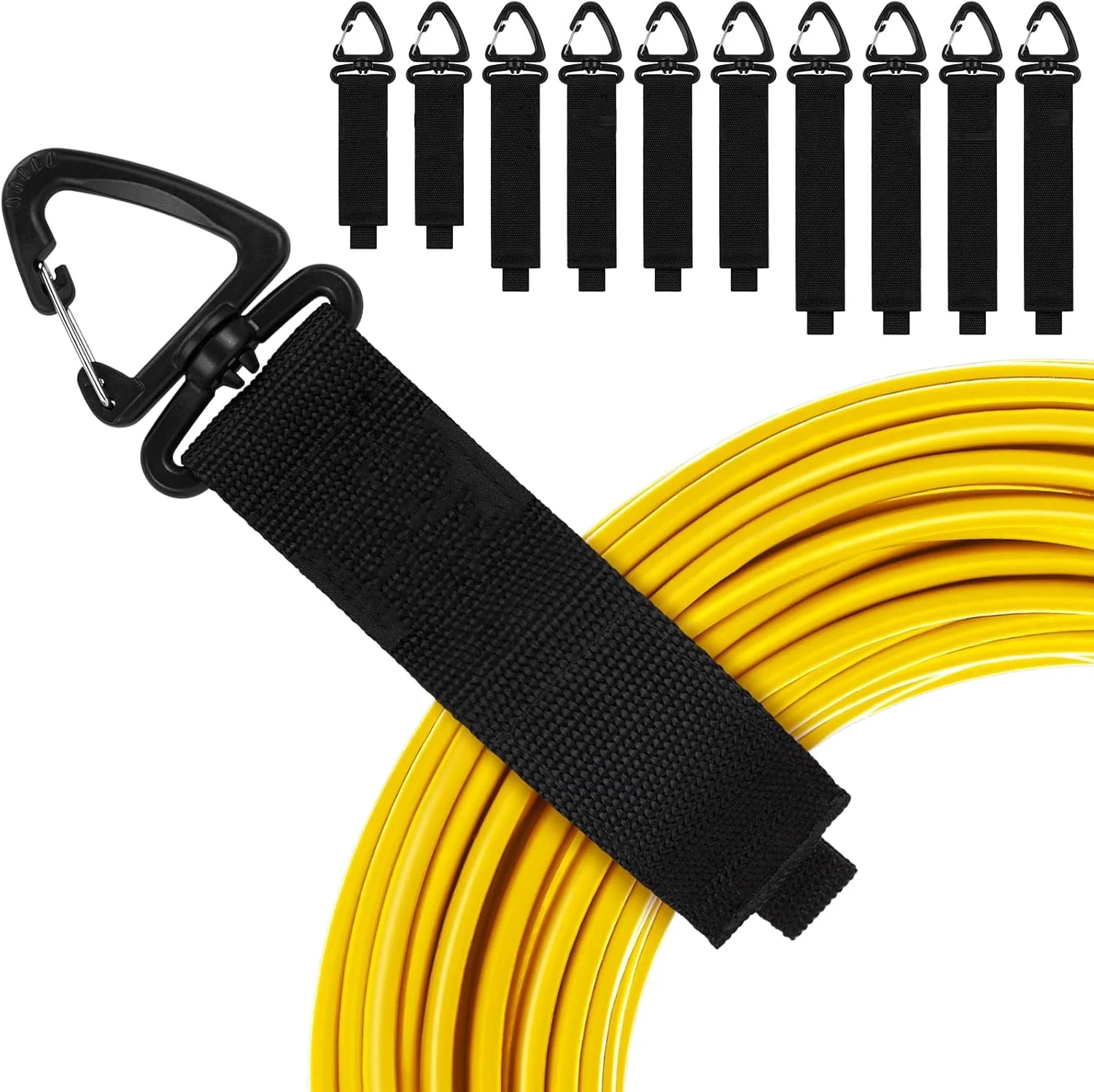 Gestión de cables con hebilla giratoria, gestión de cables de alimentación, correas de almacenamiento de cables pesados de nailon para mangueras de cables, soporte organizador para coche, 10/5/1 Uds.
