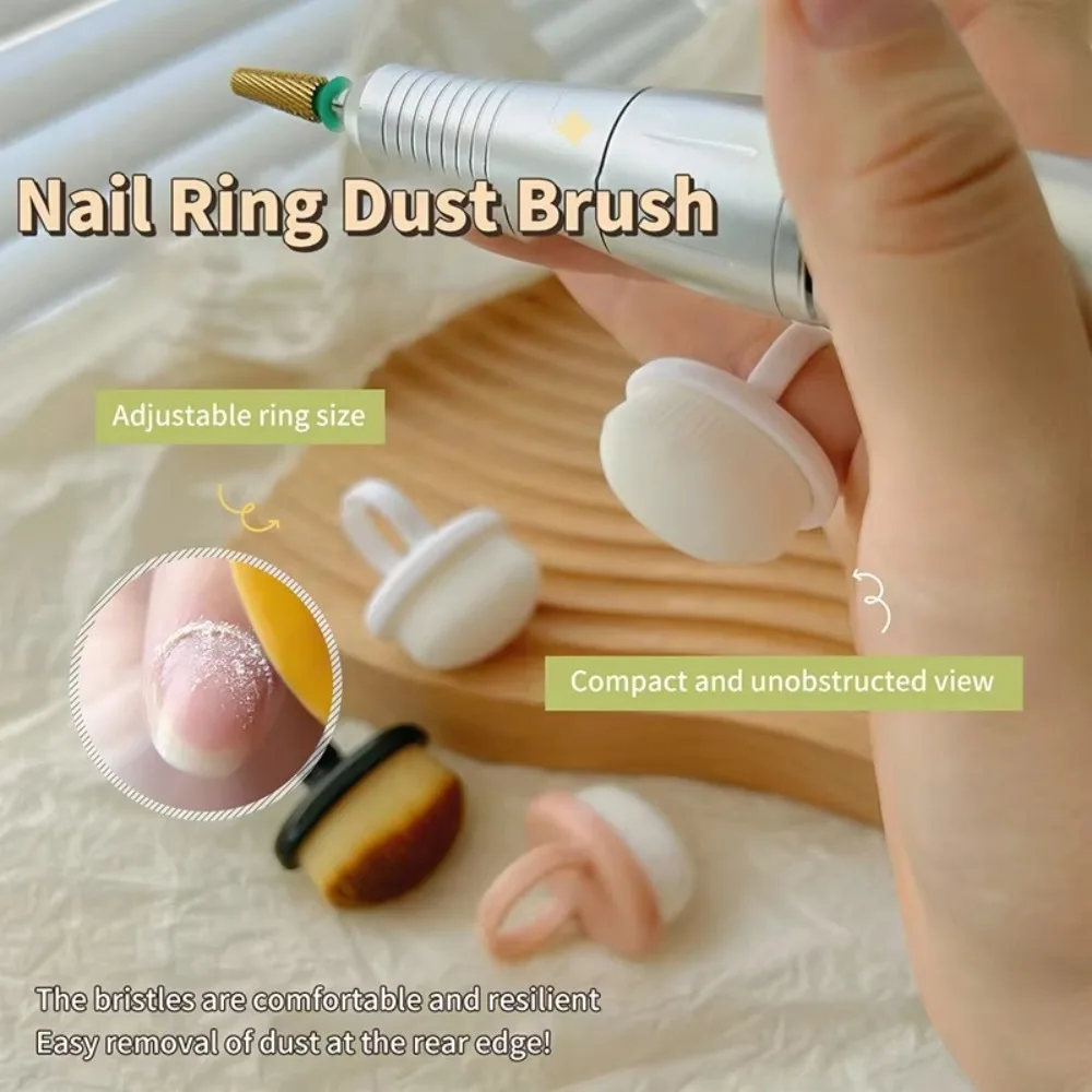 Oval Nails Art Dust Brush nail art brushes DIY Manicure Tools Gel Dust Cleaning Ring-shaped Brush Plastic Nails Art Cleaning