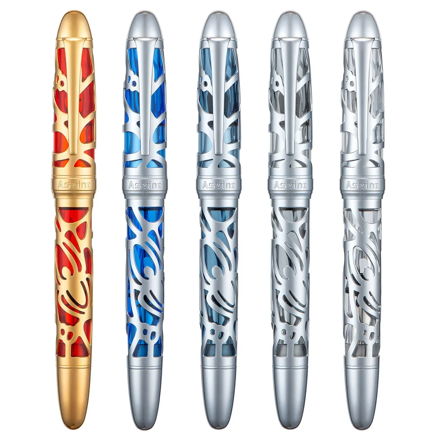 

Asvine P80 Piston Fountain Pen Spider Skeleton & Transparent Acrylic Pen EF/F/M Nib with Wrench Tool for Writing Set