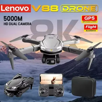 Lenovo 2026 Nuovo Drone V88 8K 5G Professionale HD con Doppia Fotocamera per Fotografia Aerea, Velivolo Telecomandato 15000M, Quadricottero Pieghevole