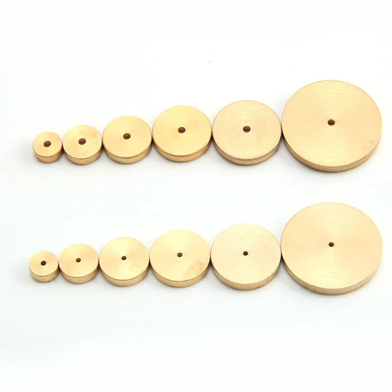 Leather Craft Tool 6Pcs Foot Circular Margins Cutting Spacer Disc Brass Leather Tool Hardware