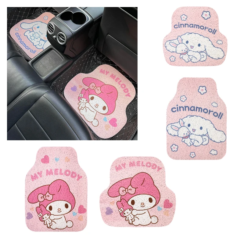 

Kawaii Anime My Melody Cinnamoroll Cartoon Cute Universal Car Foot Pad Silk Ring Interior Protection Pad Anti-Dirty Blanket