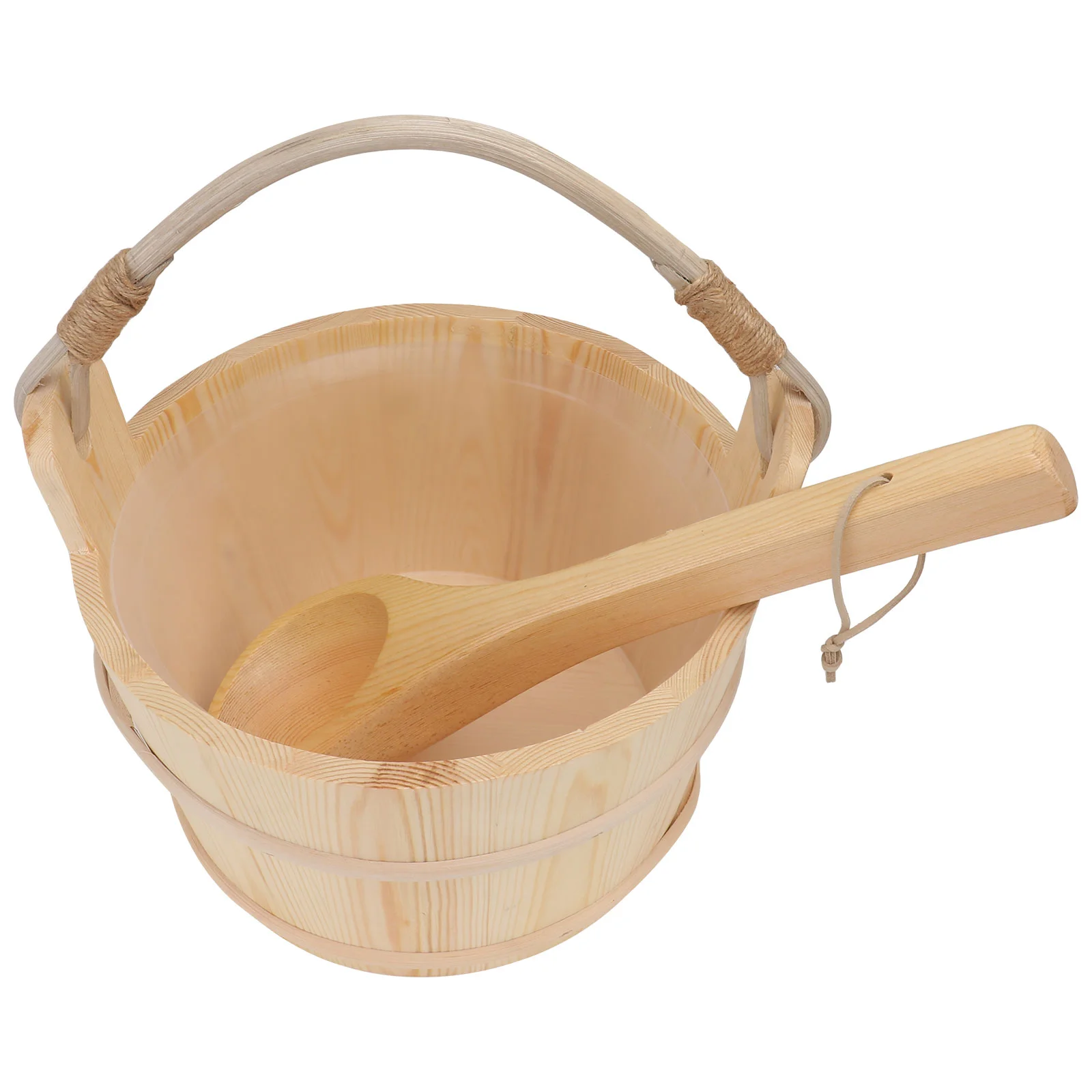 

Sauna Bucket Wooden Ladle Bath Wood Spa Water Set Barrel Tub Foot Scoop Bathing Pail Spoon Shower Accessories Handmade Soaking