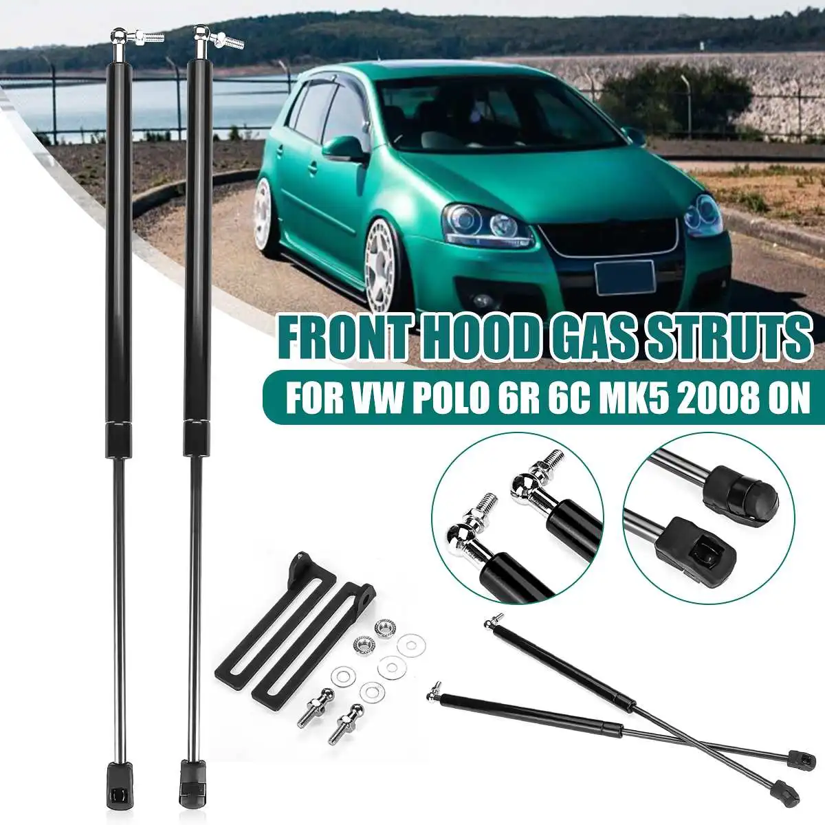 2X Front Engine Cover Hood Shock Lift Struts Bar Support Arm Gas