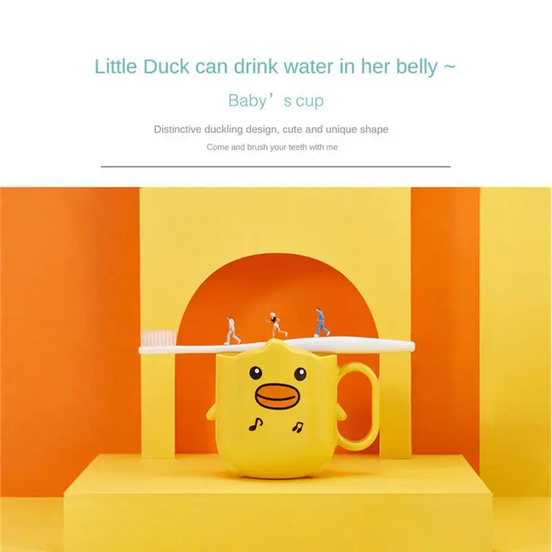 Spazzolino da denti per bambini, simpatico anatroccolo, bicchiere per collutorio in plastica, anti-caduta, facile da pulire, spesso, resistente, per uso domestico._voghion.com
