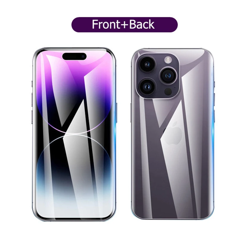 Comprehensive 4-in-1 Clear Hydrogel Screen Protection Film - Front, Back, Frame & Lens Coverage