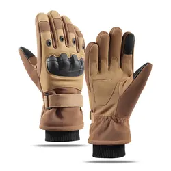 Enhanced Windproof Full Finger Motorcycle Gloves for Outdoor Riding and Tactical Activities (1pair - black)