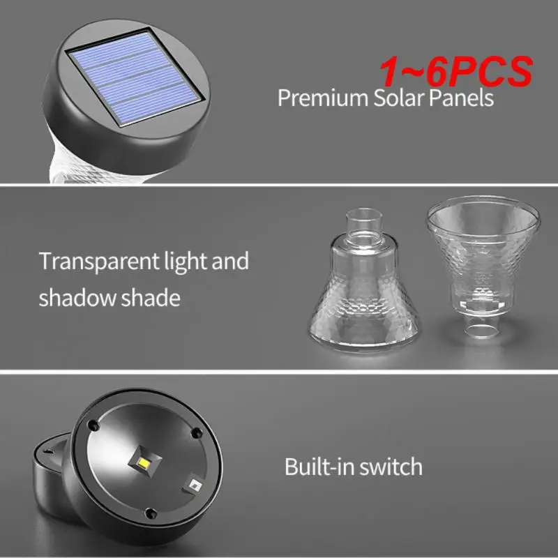 

1~6PCS Solar Lights Outdoors Christmas Decorations Garden Lawn Lamps RGB Multi-Color Doorway Lighting Shine Landscape
