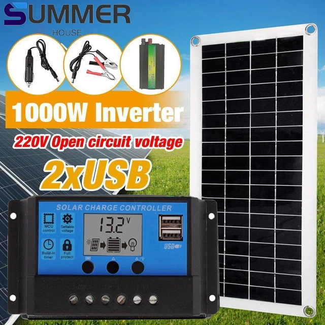 ソーラーパワーシステム,220V,30W,バッテリー充電器,インバーター,完全