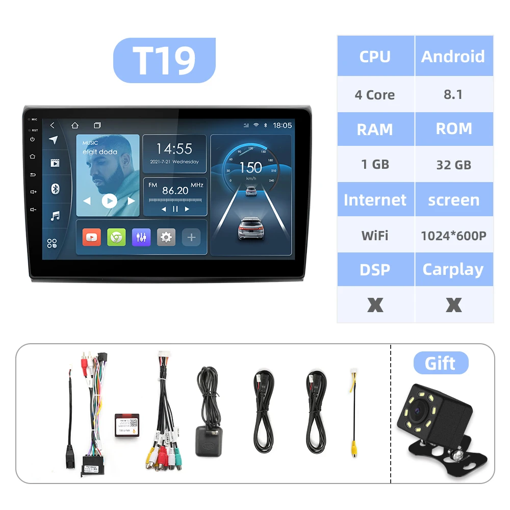 ISUDAR 2 Din Auto radio Android 9 Octa core For Fiat/Bravo 2007-2012, ISUDAR Official Shop