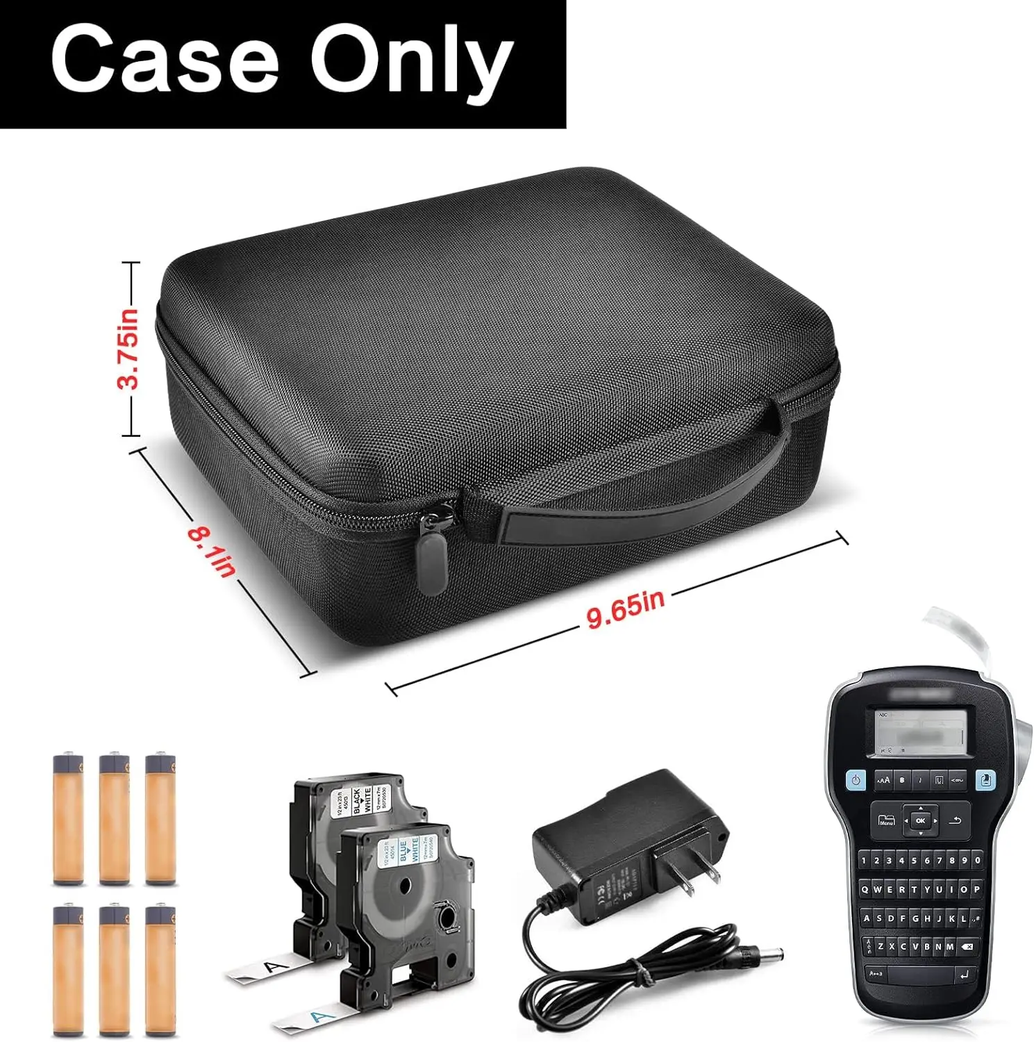 Label Maker Case Compatible with DYMO LabelManager 160/280 Portable Label Maker Printer Storage Organizer for AC Adapter