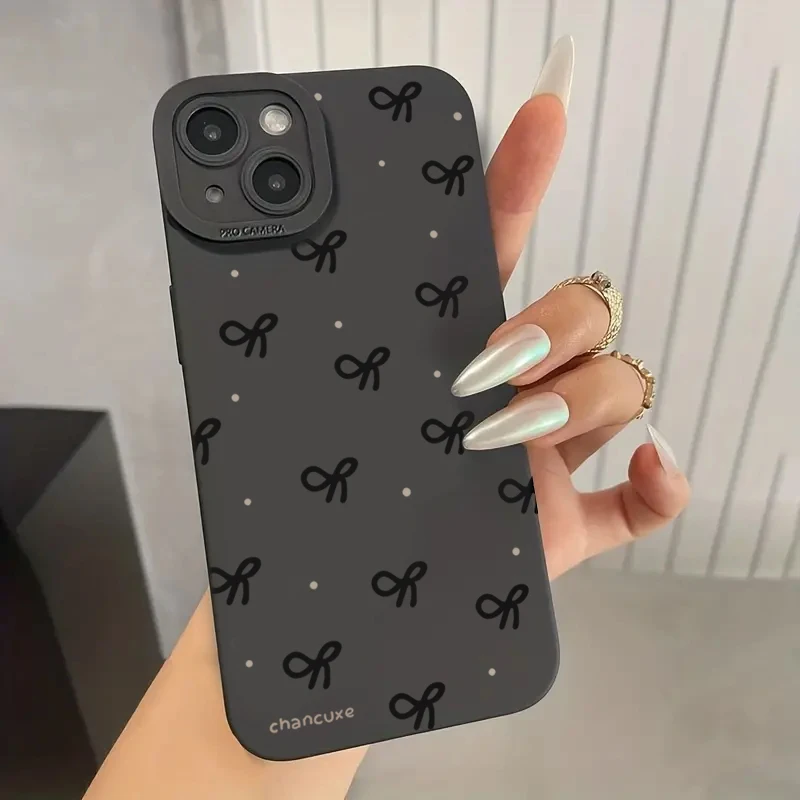 Elegant Black Bow Soft Silicone Phone Case Cover