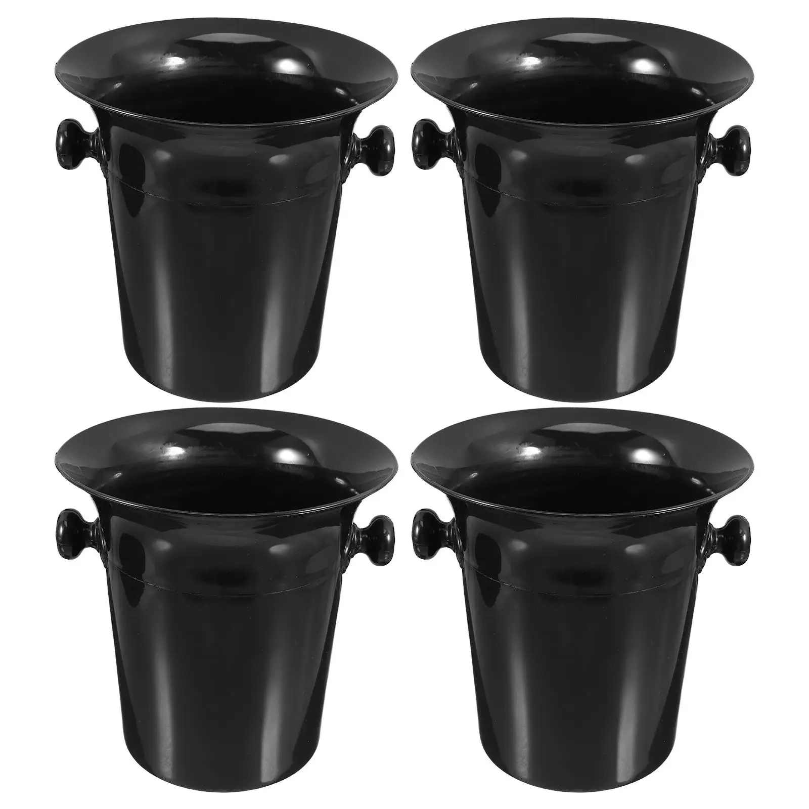 4 Pcs Spit Barrel Western Plastic Ice Buckets Dual Ears Spitting Barrels Wine Double Spittoons Tasting