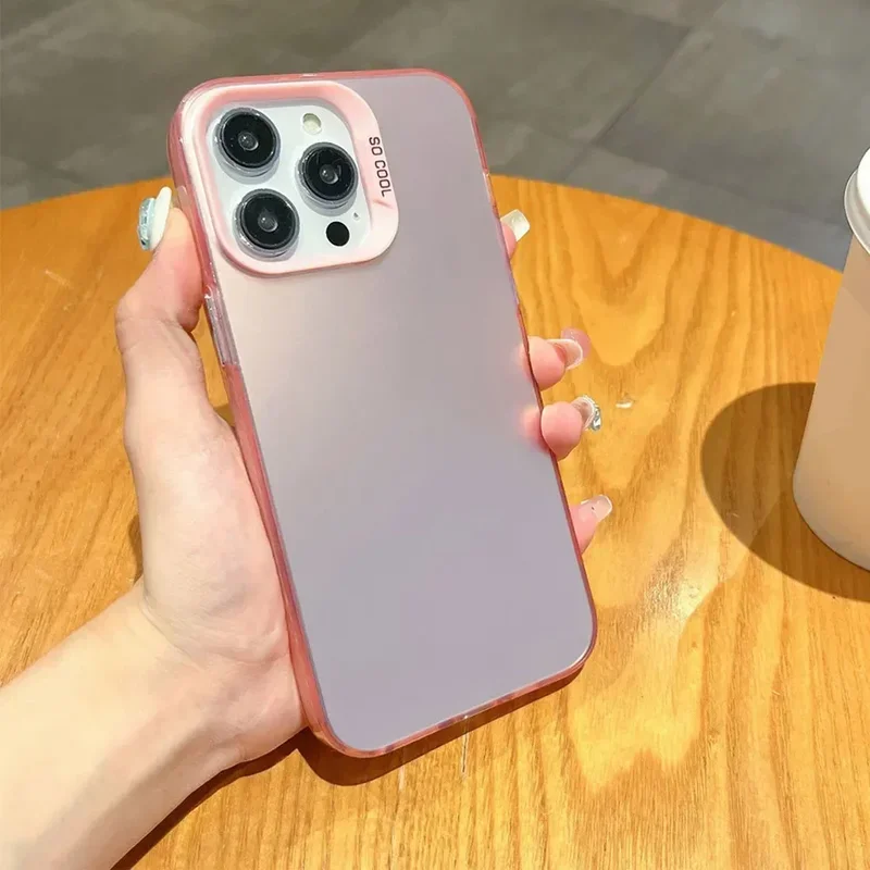 Matte Silver IMD Plating Shockproof Phone Case with Simple Design