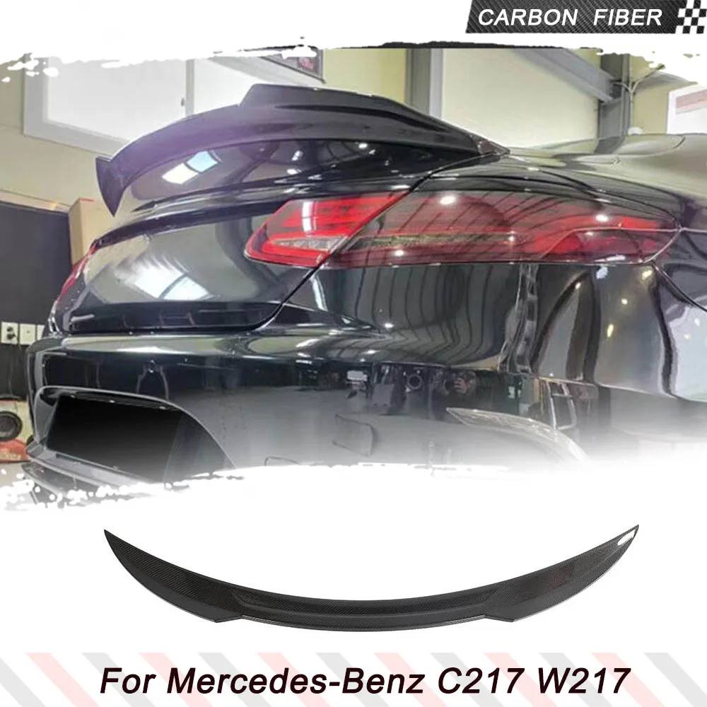 

Автомобильный задний спойлер из углеродного волокна, заднее крыло для Mercedes Benz S Class W217 C217 S550 S63 AMG 2 двери 2015-2020, задний спойлер для багажника