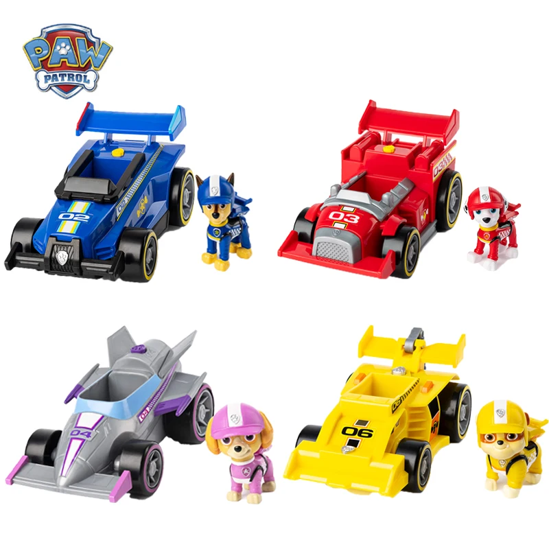 2022 Nuovo Originale Paw Patrol Ready Race Rescue - Race & Go Deluxe Chase Skye Vehicle & Figure Model Toy Regalo Di Compleanno Per Bambini