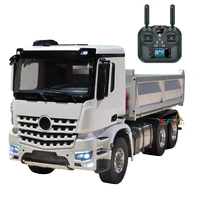 6x6 RC Truck 1/14 Hydraulic Remote Control Dump Truck Metal Model Toy with Light Sound System Boys Remote Control Toy 2025 New 1