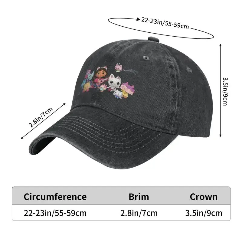 Cotton Dollhouse Gabby Cats Baseball Cap for Men Women Adjustable Cakey Mercat Hat Fit All Seasons Outdoor Travel