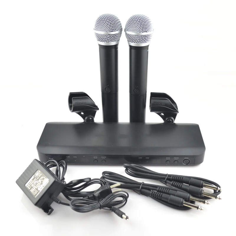 BLX288 PG58 wireless Microphone Dual Vocal System with two PG58 Handheld Transmitters professional UHF PLL true diversity mic 