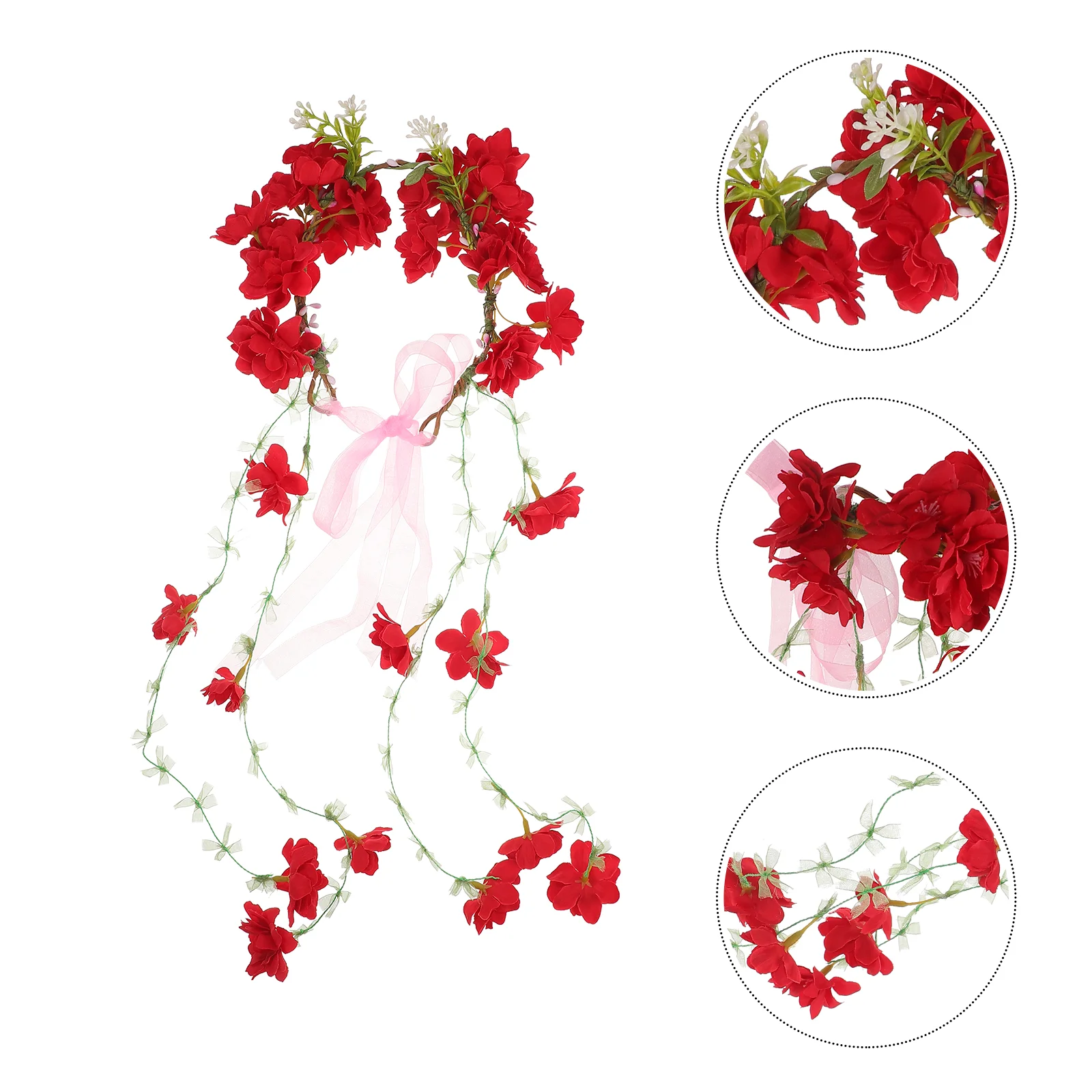 

Fairy Wreath Tiara Flower Crowns for Women Tea Party Accessories Decorations Hair Flowers Cherry Blossom