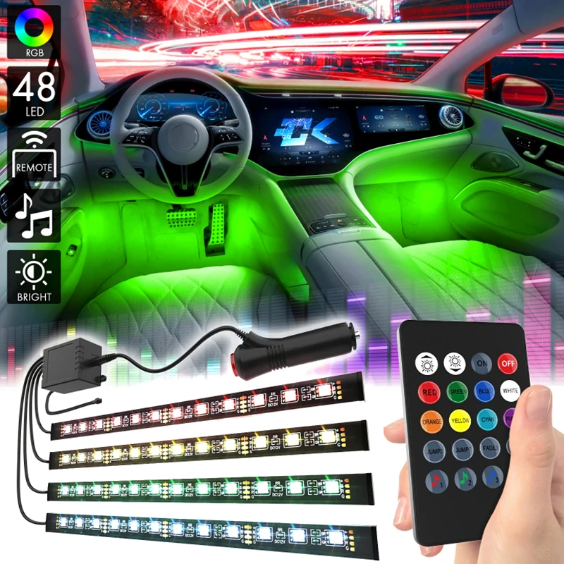 Car Interior Lighting Flexible Neon Led Strip Ambient Lights Backlight