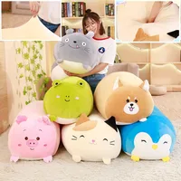 18-28CM Soft Animal Cartoon Pillow Cushion Cute Fat Dog Cat Totoro Penguin Pig Frog Plush Toy Stuffed Lovely Kids Birthyday Gift 1