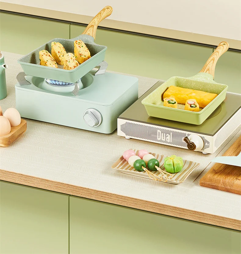 Non-Stick Frying Pan Pot Stone Square Omelette Frying Pan