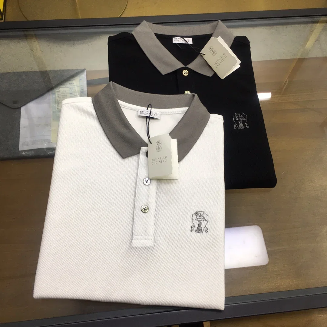 

BILLIONAIRE SIJITONGDA Shirt silk men 2024 summer new short sleeve breathable thin embroidery quality big size M-3XL