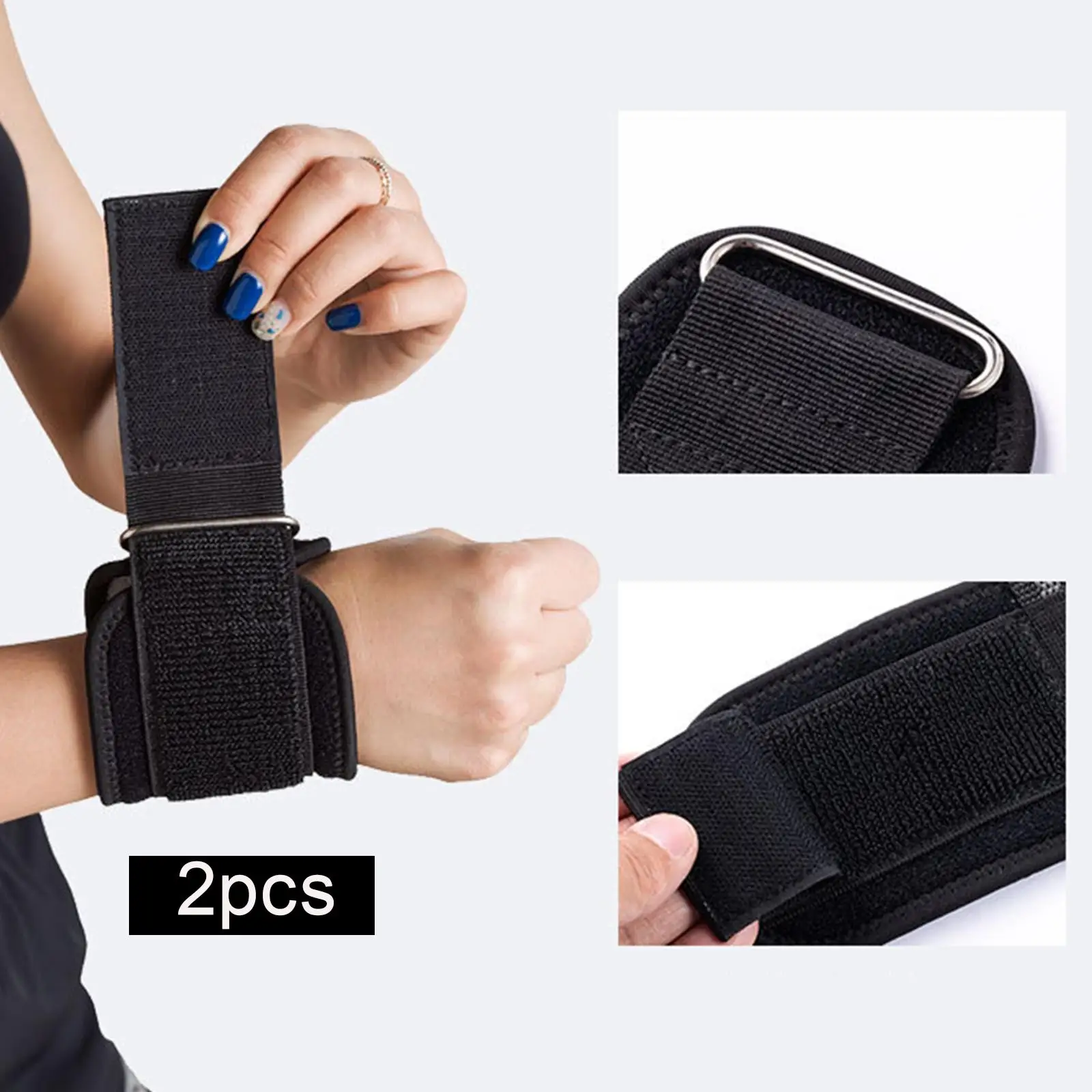 2x Breathable Weight Lifting Straps Wrist Wraps Guard Gloves with Power Grip Non