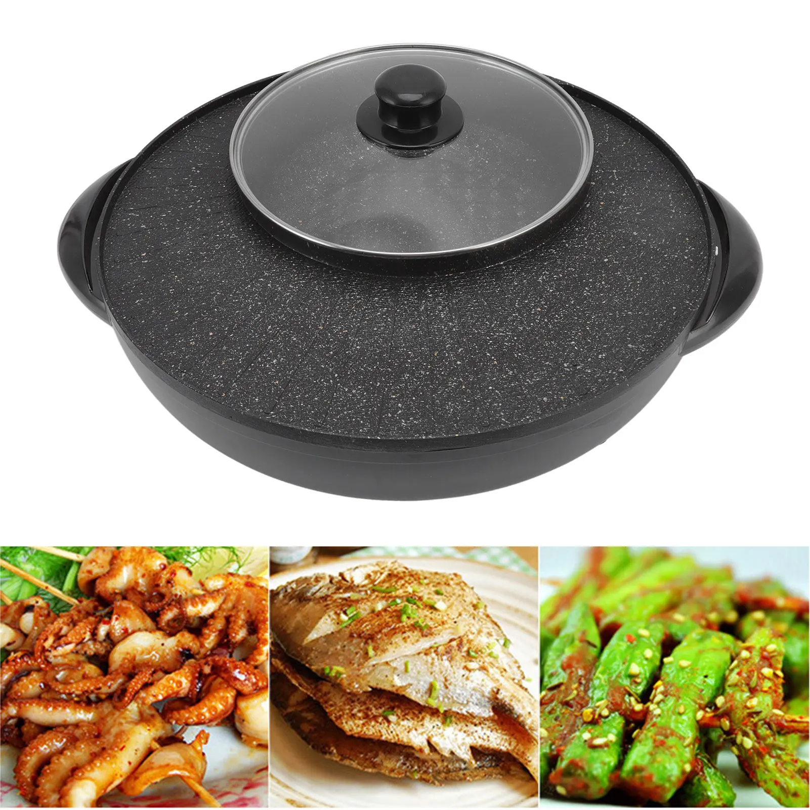 Pot Household Multi-function Electric Hot Pot Non-stick Electric Grill Rotisserie Rotisserie Pan Frying Shabu Electric Pot 3