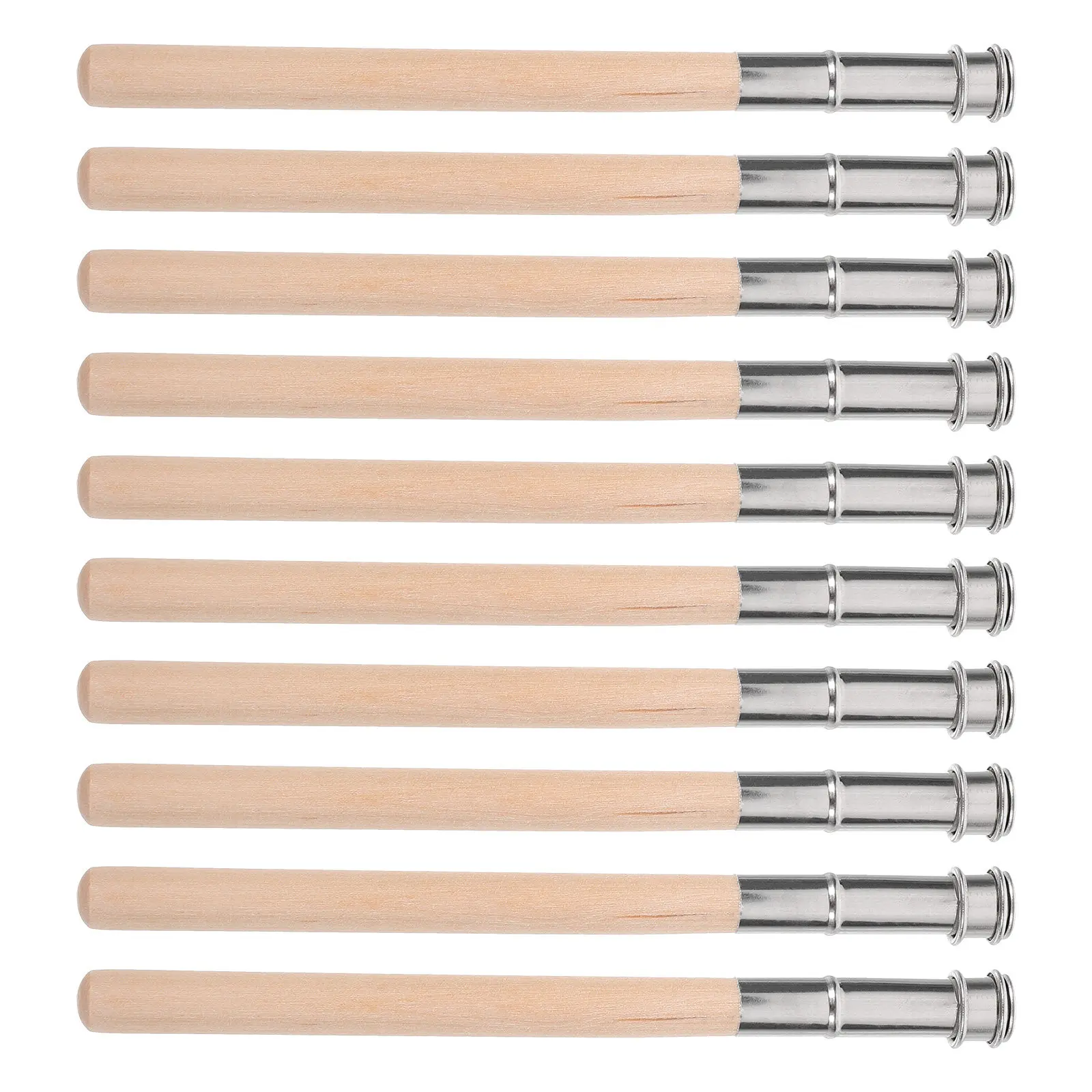 10Pcs 컬러 연필 연장기 목재 및 금속 구조 짧은 연필 홀더 연장기 아티스트 도구 크레용 연장 학교