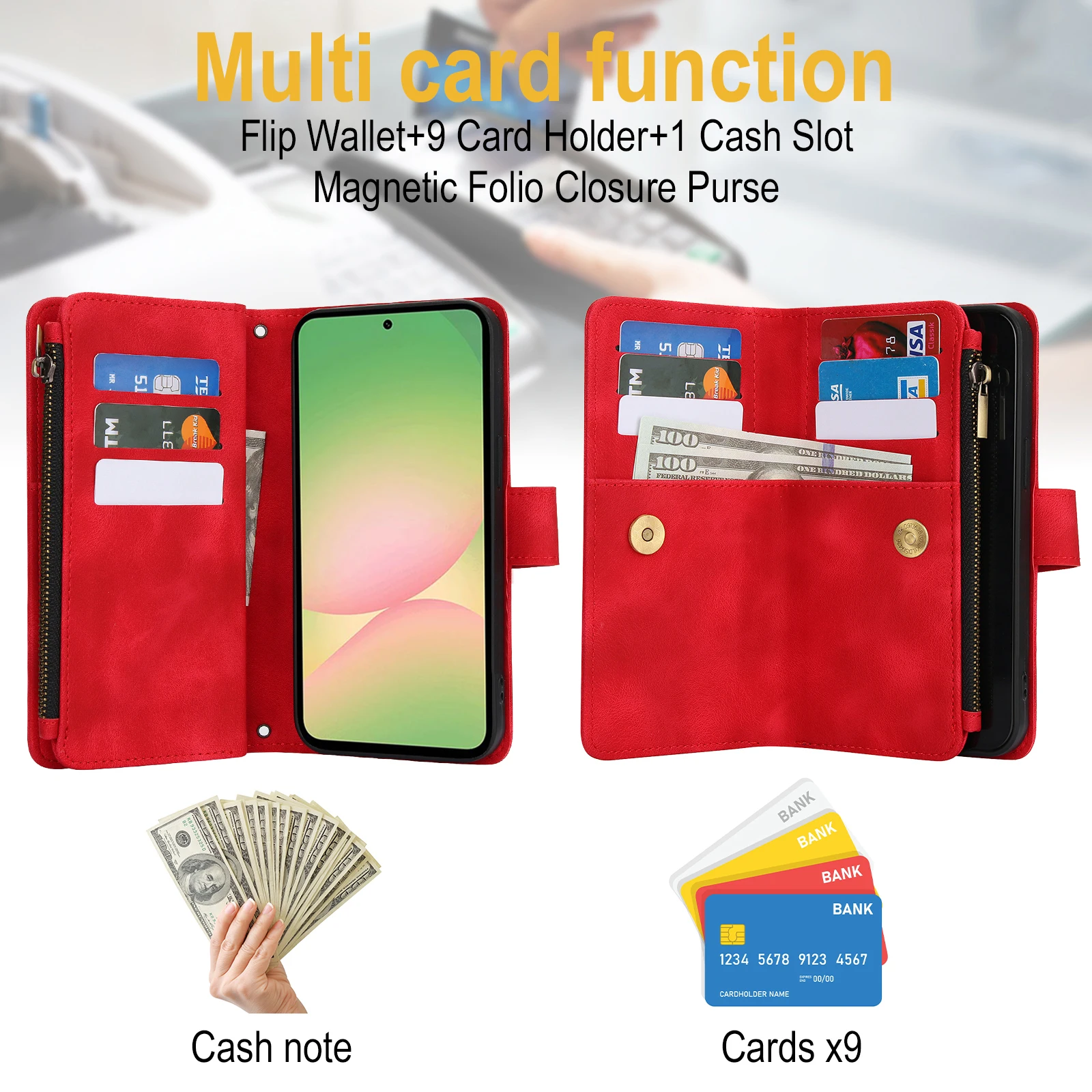 Stylish Lanyard Purse Phone Case with Card Holder and Detachable Strap