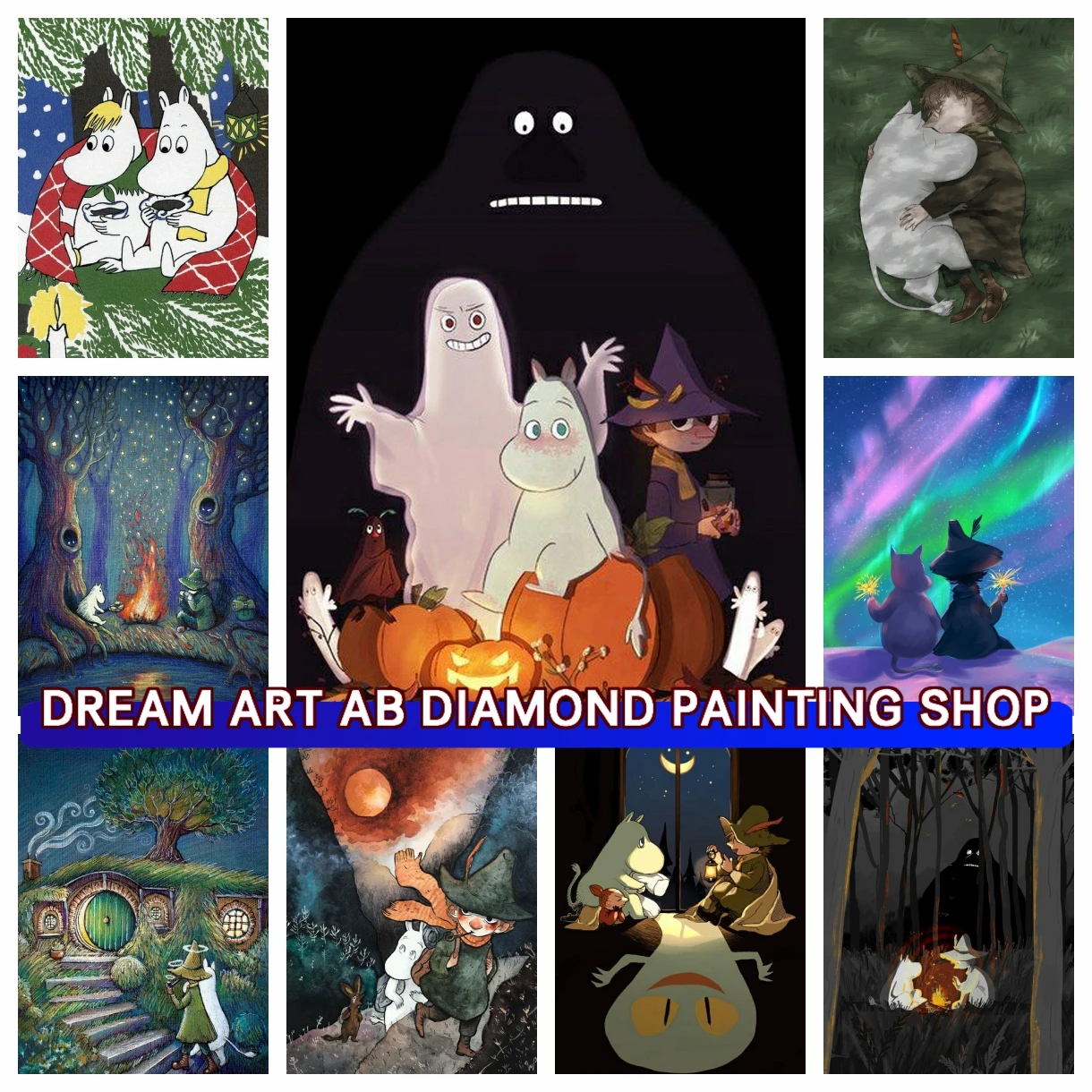 

Comic Cute M-Moomin Classic Anime 5D AB Diamond Painting New Handicraft Cross Stitch Kit Rhinestone Mosaic Embroidery Home Decor