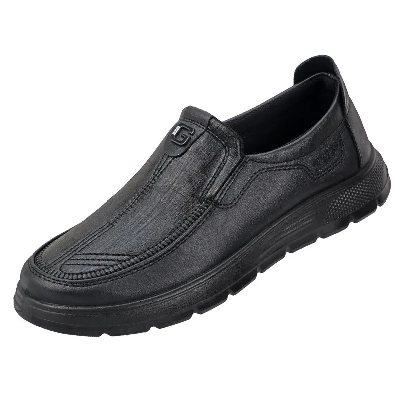 Men's Light Leather Casual Shoe 2023 Autumn Men's Outdoor Walking Shoe Comfortable Men Sports Shoe Soft Flat Bottom Leather Shoe