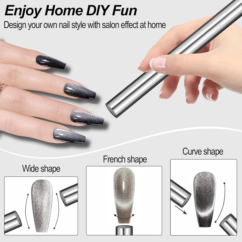 DIY Nail Art Magnetic Stick For Cat Eye Glue Tool Gold Band Stick Large Magnet Cylinder Super Strong Iron Suction Stone