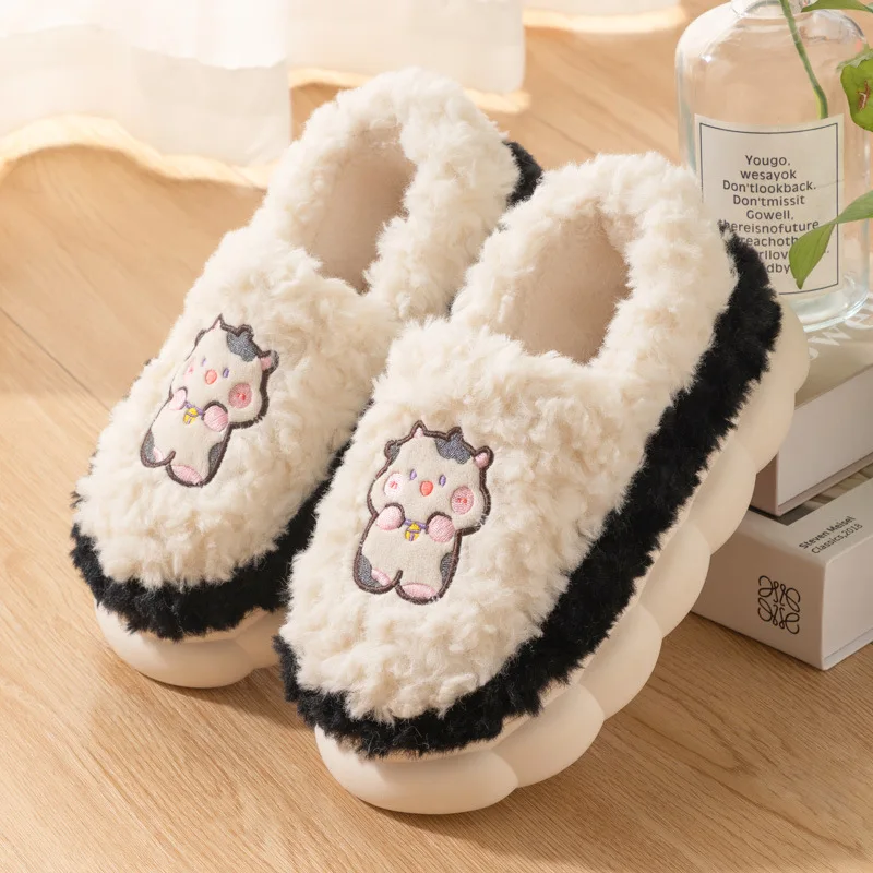 

2022 Men's and Women's Plush Winter Cotton Slippers with Thick Soles Women's Home with Indoor Bags and Cotton Shoes To Keep Warm